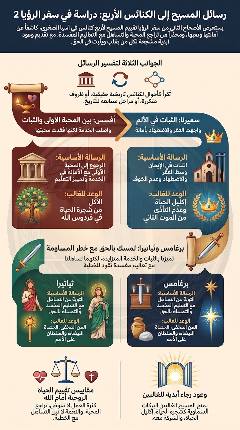 الرؤيا 2: رسائل المسيح إلى أفسس وسميرنا وبرغامس وثياتيرا - ارجع إلى محبتك وتمسك بإيمانك (شرح وتفسير كامل)