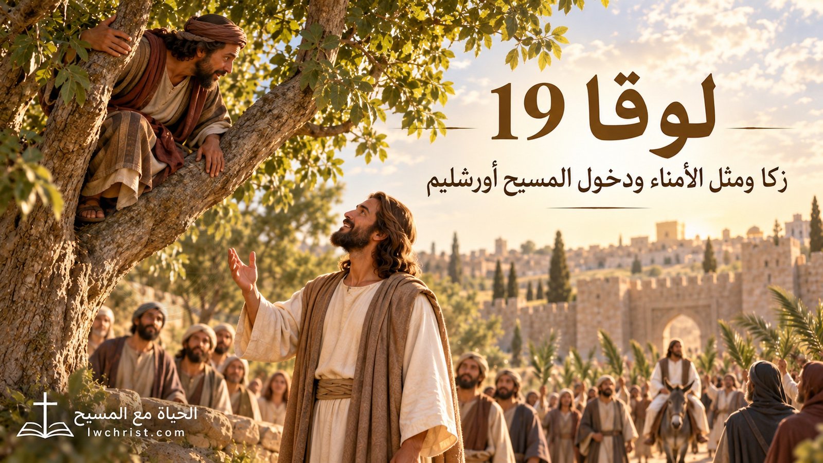 لوقا 19: زكا ومثل الأمناء ودخول المسيح أورشليم — الملك الذي يطلب الضال ويكافئ الأمانة (شرح وتفسير كامل)